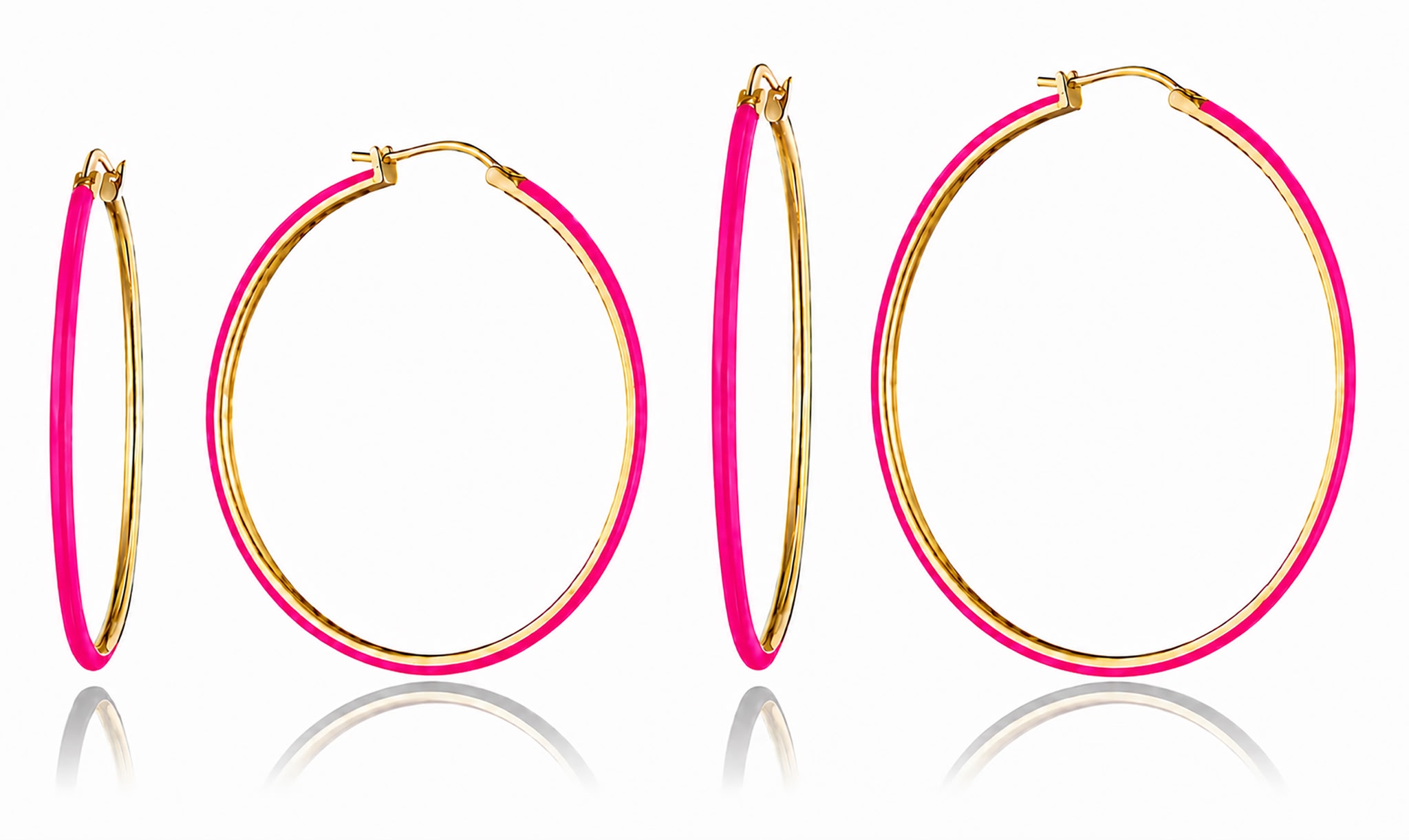 The Hot Pink Hoops — both sizes